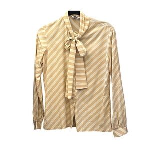 70s News Blouse Tie Neck Secretary Core Dark Academia Librarian Retro Chic